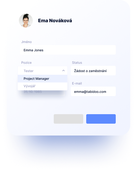 Zobrazení dat - formuláře